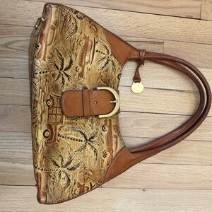 Brahmin Tropical Palm Brown Shoulder Bag